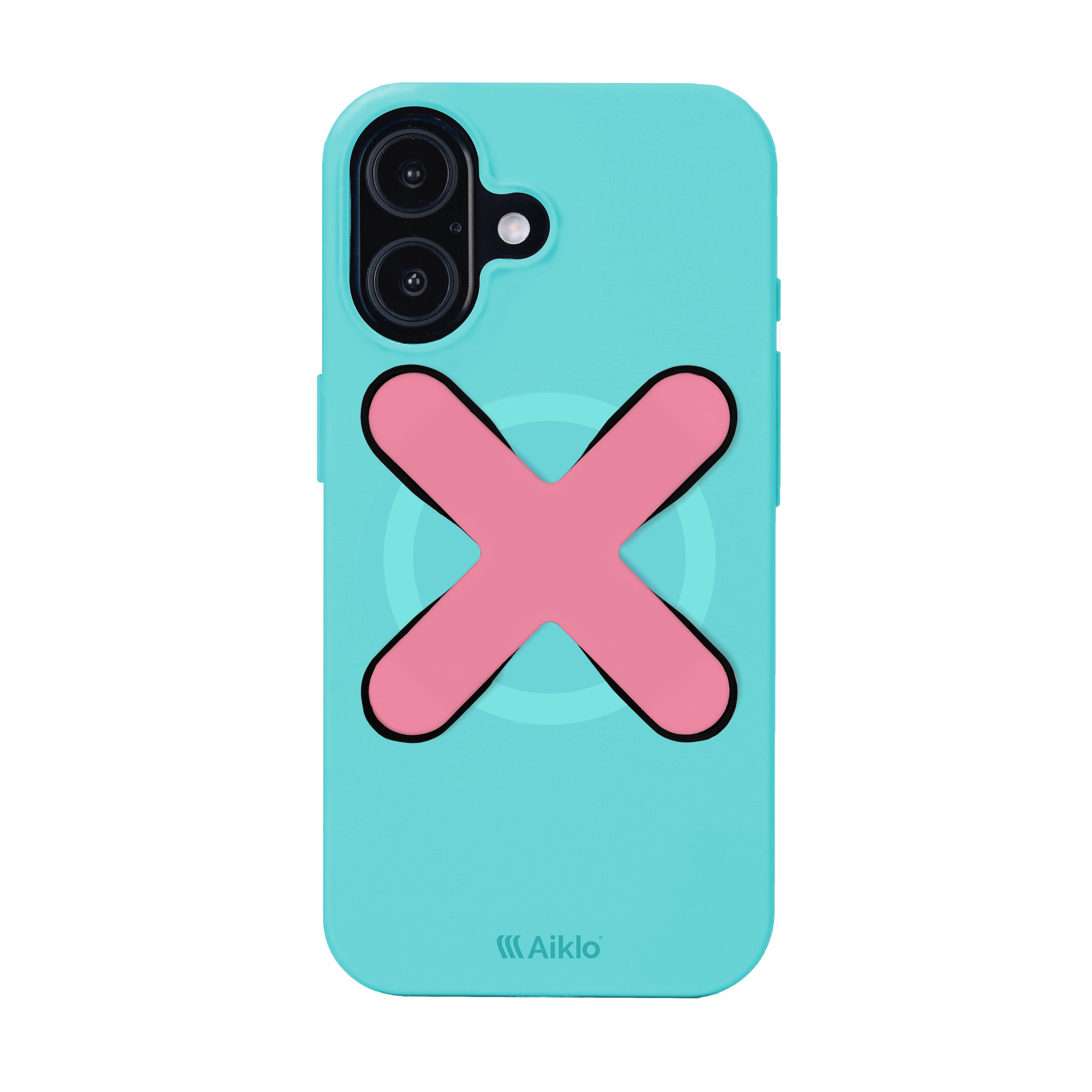 Iphone 17 Aqua Blue + Grip Coral Pink