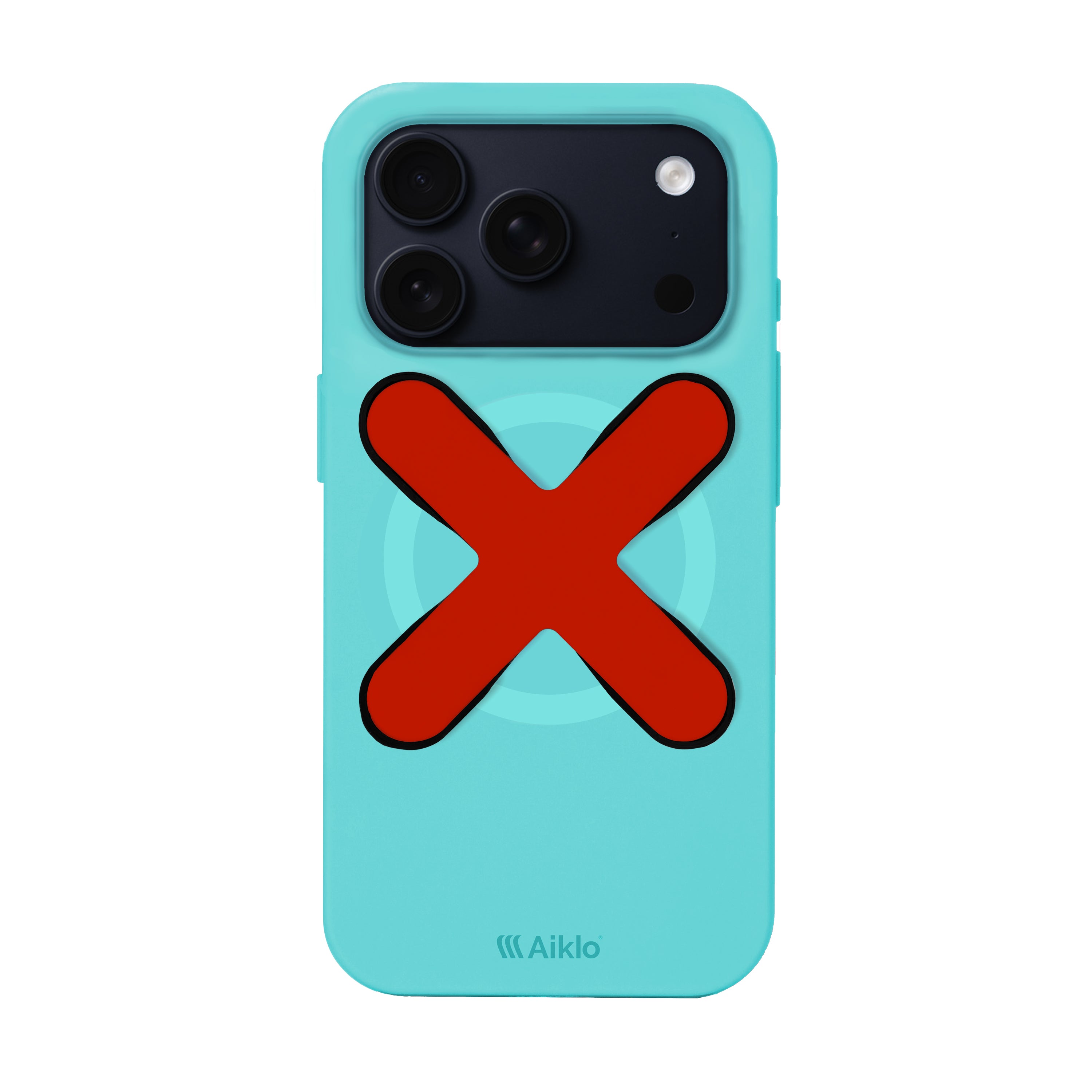 Iphone 17 Pro Aqua Blue + Grip Hot Red